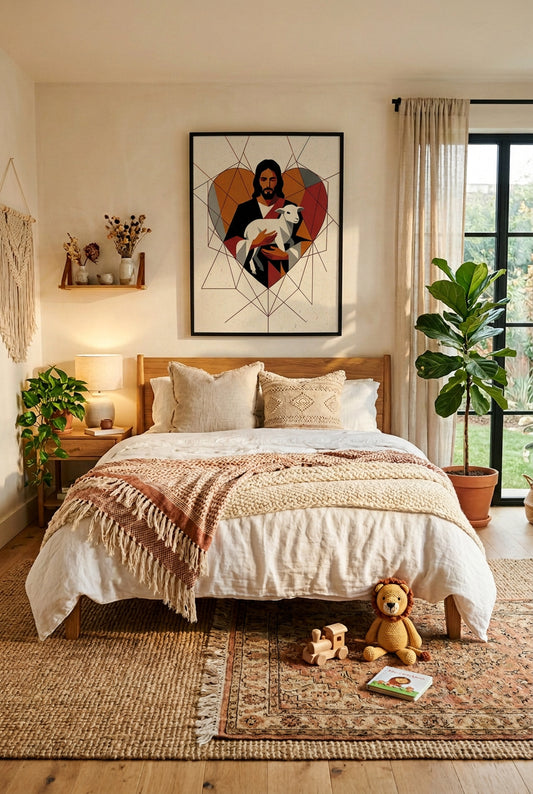 Heart of the Shepherd – Jesus Framed Canvas Wall Art