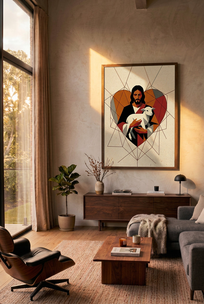 Heart of the Shepherd – Jesus Framed Canvas Wall Art