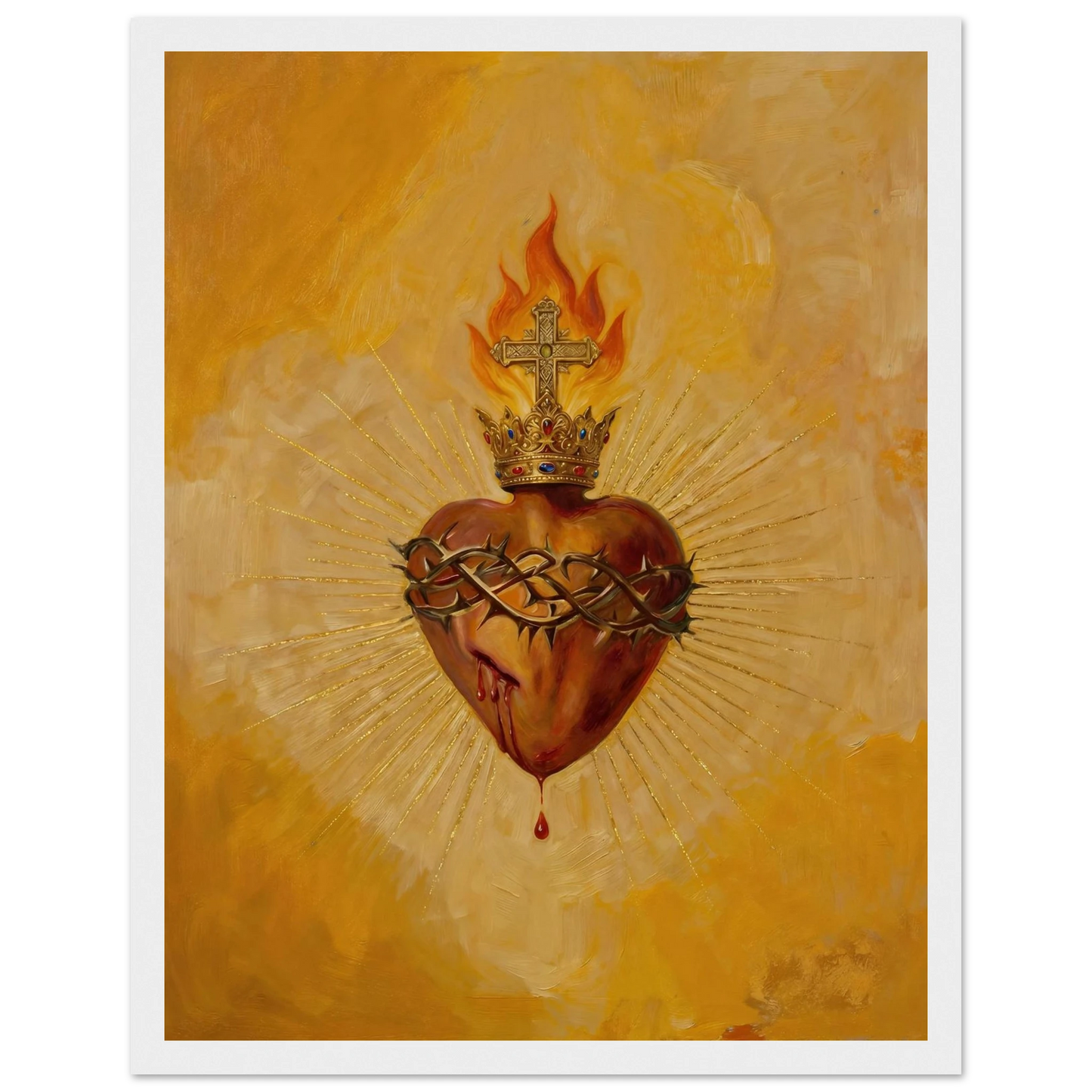 Sacred Heart of Jesus Catholic wall art as a gallery-wrapped canvas print