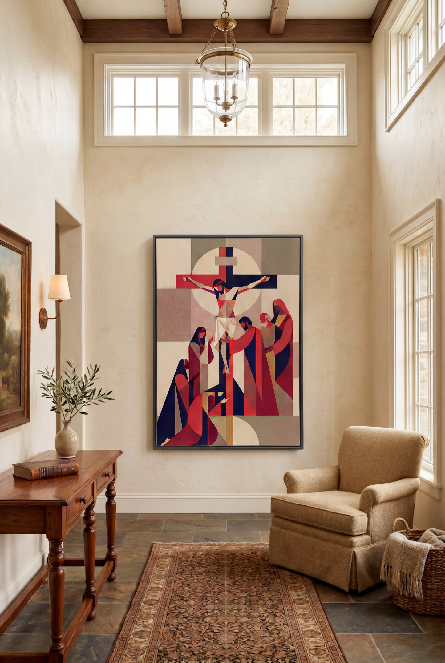 The Heart of Redemption – Cross & Crucifixion Canvas Wall Art