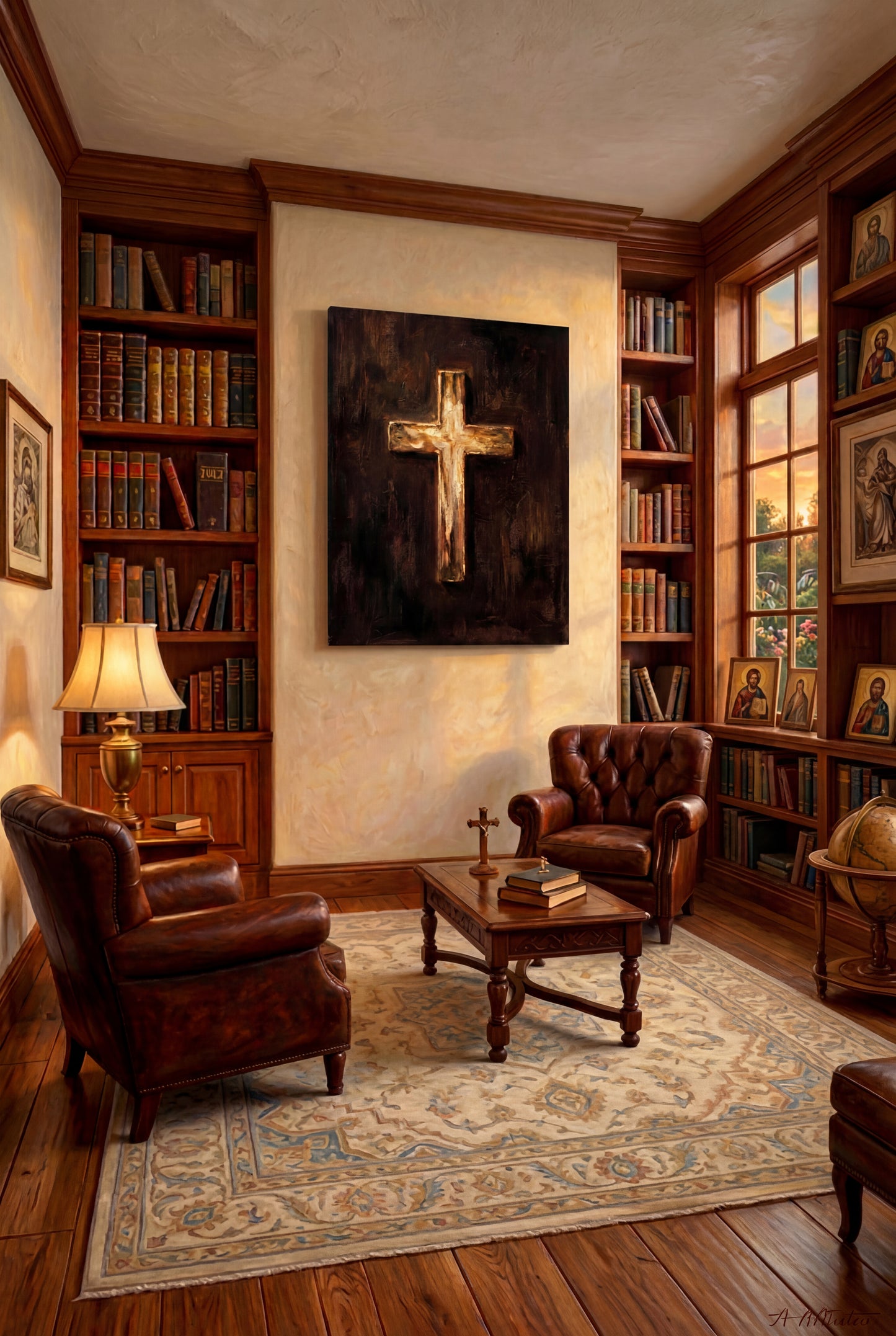 The Light of the World – Christian Cross Framed Canvas Wall Art