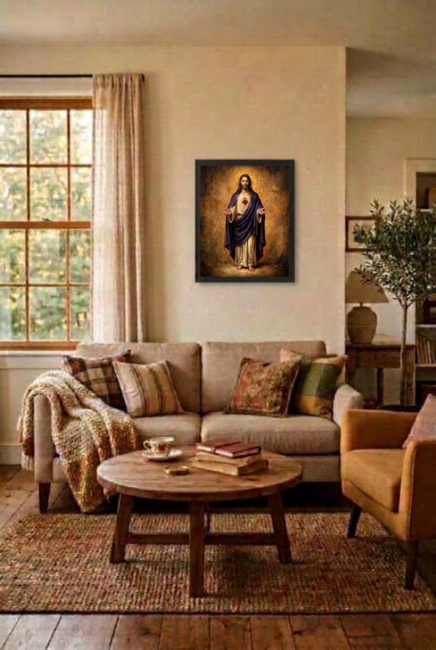 Radiant Mercy – Sacred Heart of Jesus Canvas Wall Art