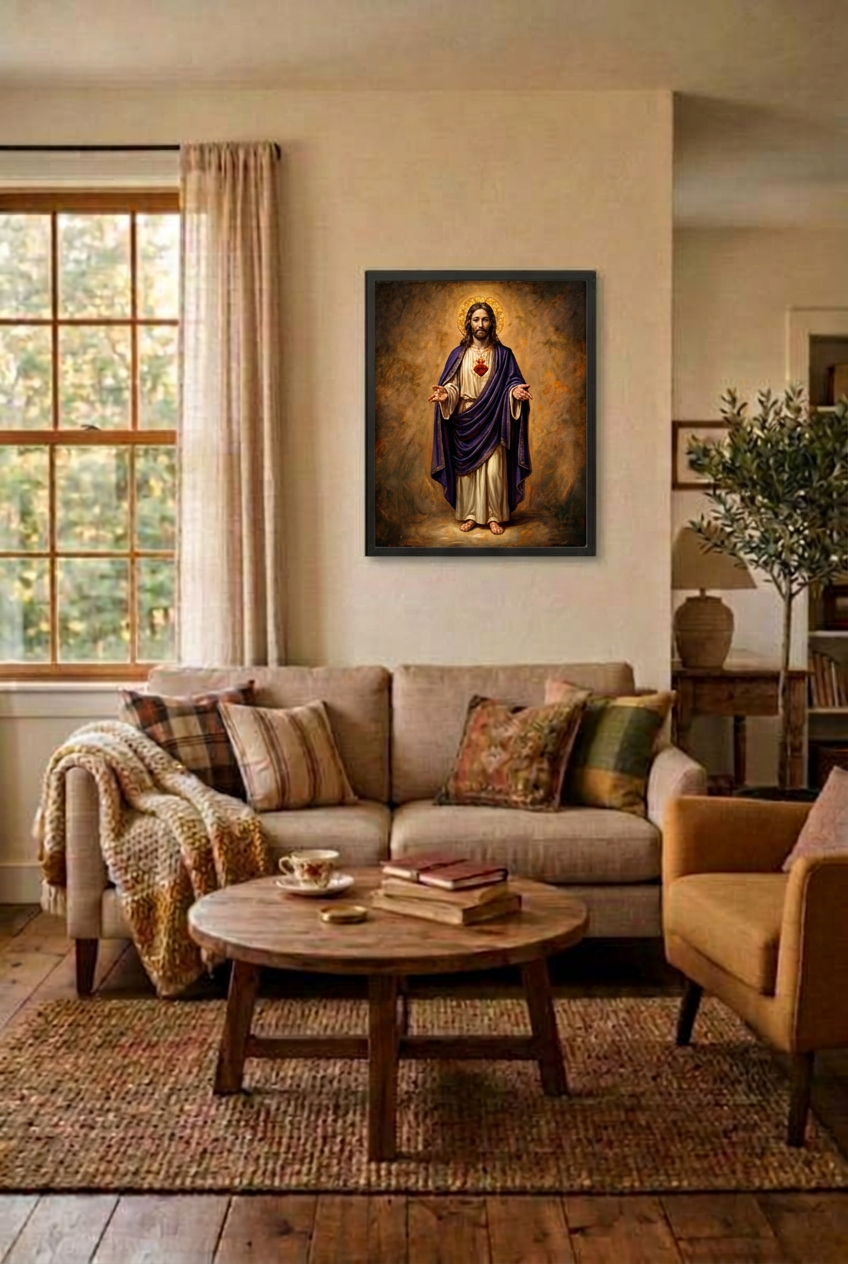 Radiant Mercy – Sacred Heart of Jesus Canvas Wall Art