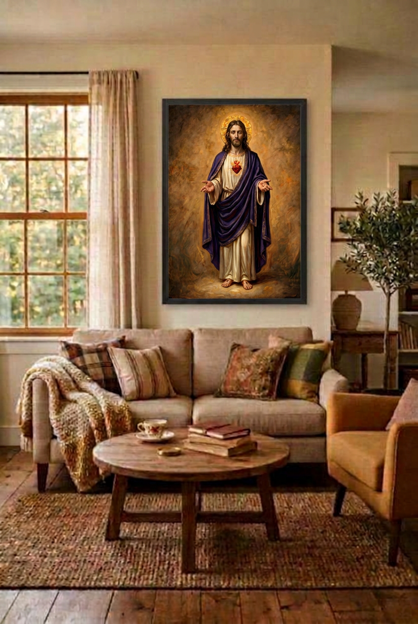 Radiant Mercy – Sacred Heart of Jesus Canvas Wall Art